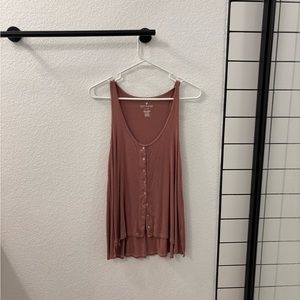 American Eagle mauve button up tank